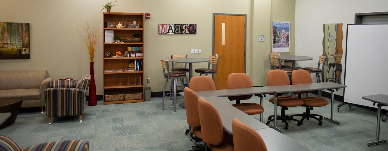 picture of the Cove table, chairs, and whiteboard